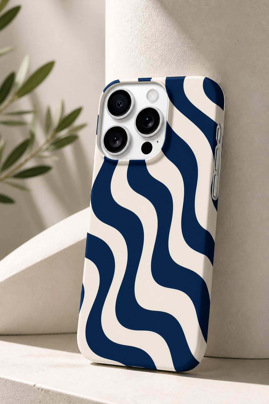 Wavy Line Phone Case with Abstract Minimalist Design