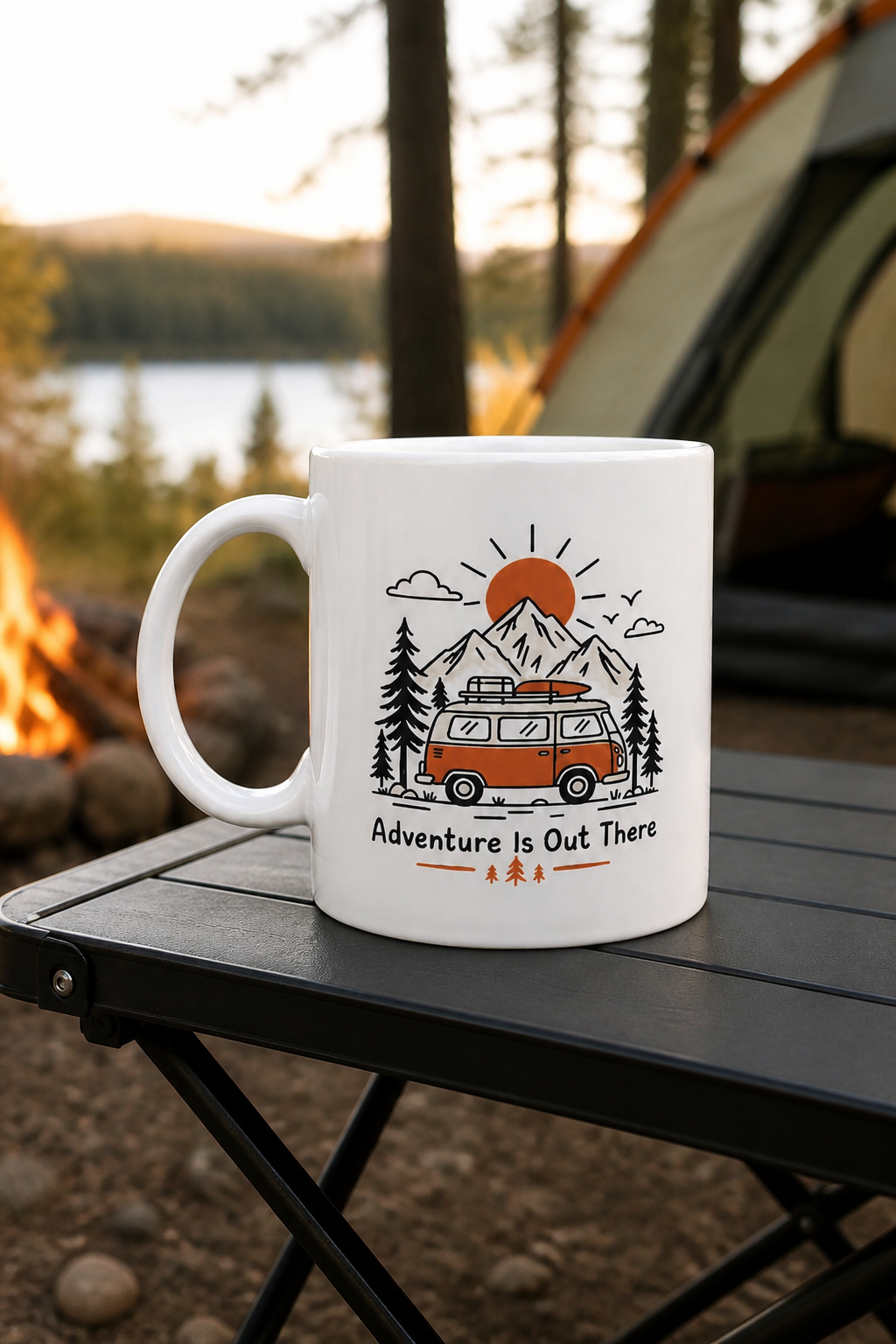 Adventure Is Out There Ceramic Camper Van Coffee Mug